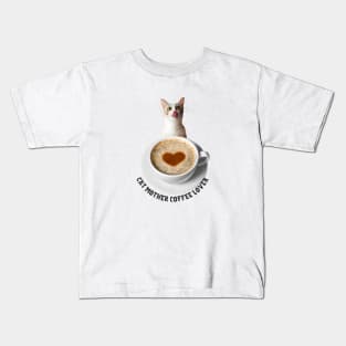 Cat Mother, Coffee Lover Kids T-Shirt